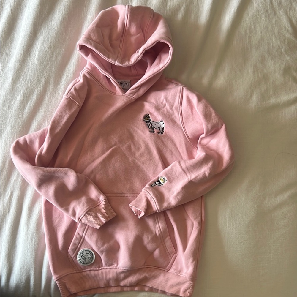 GOAT USA Pink Hoodie with Embroidered Details - YXL